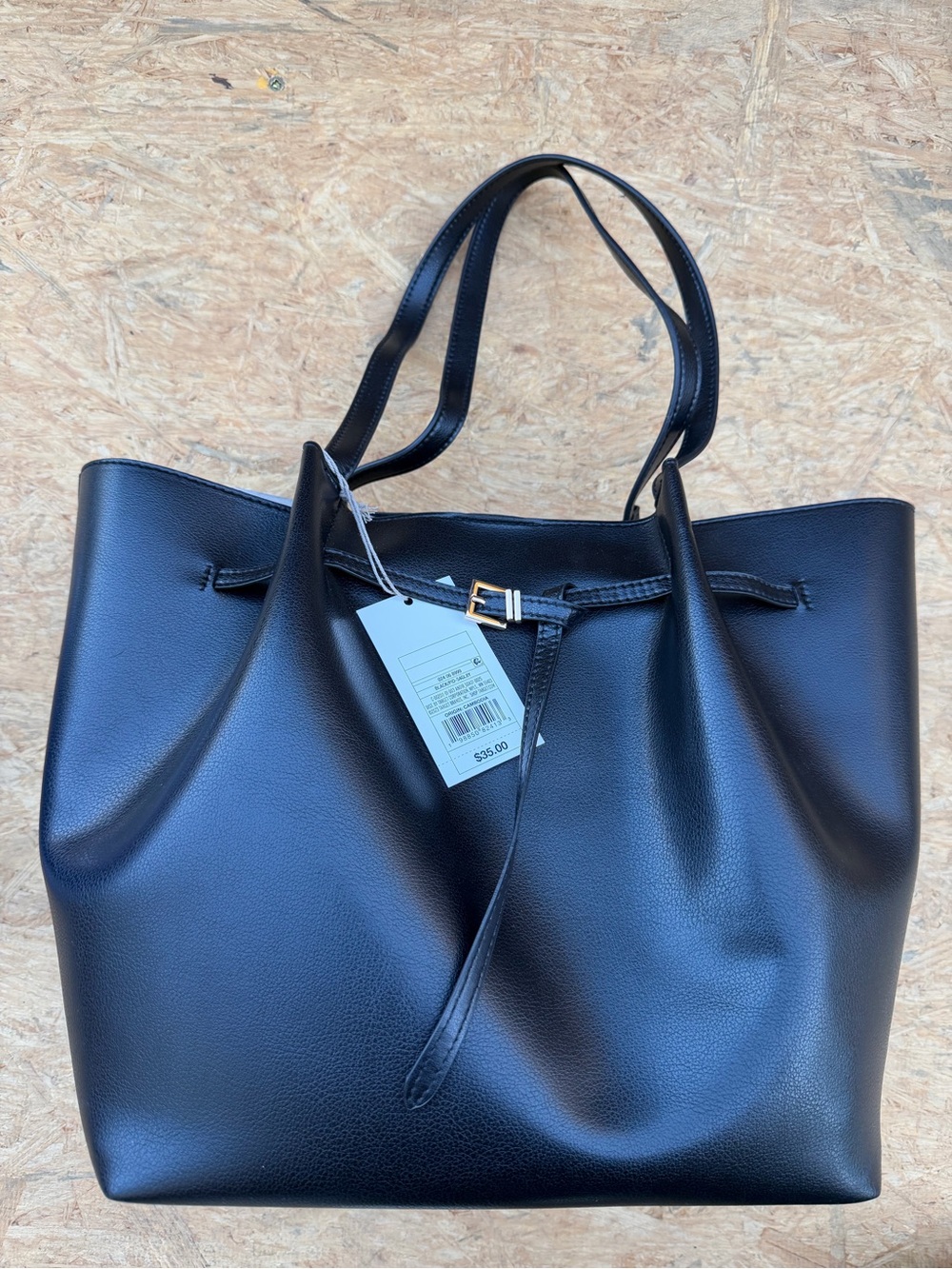 A New Day Classic Black Tote Bag with Adjustable Strap
